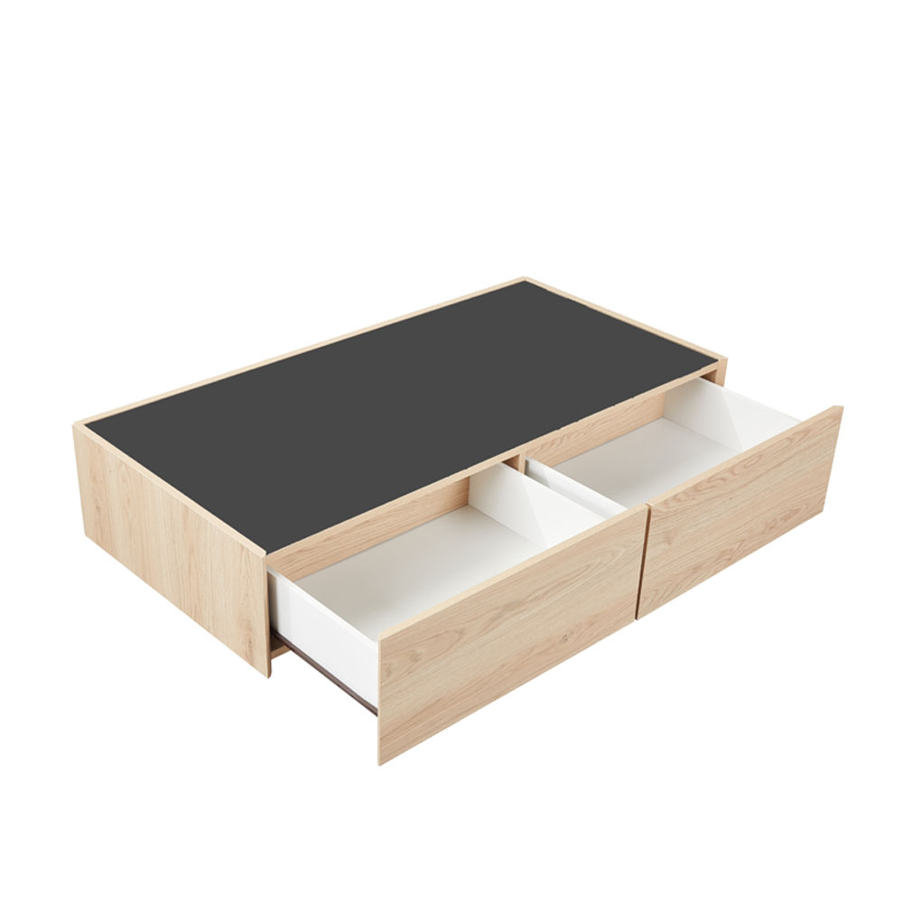 CUBIUS COFFEE TABLE ΦΥΣΙΚΟ ΦΙΜΕ ΜΑΥΡΟ 118x59x33cm - Image 3