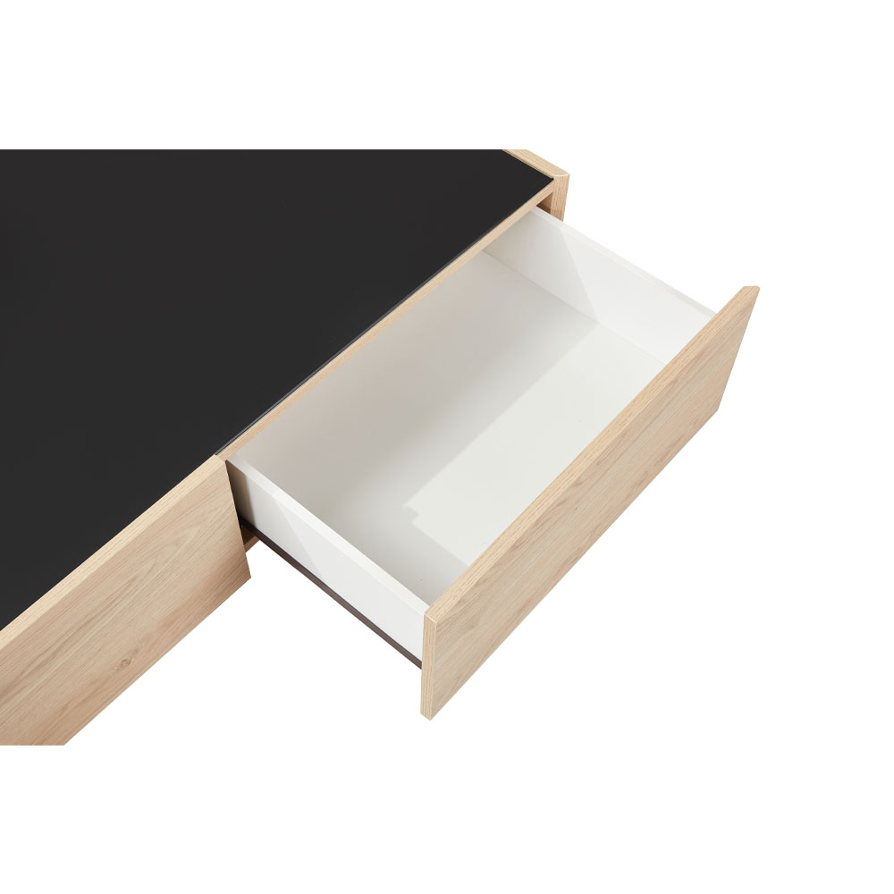 CUBIUS COFFEE TABLE ΦΥΣΙΚΟ ΦΙΜΕ ΜΑΥΡΟ 118x59x33cm - Image 4