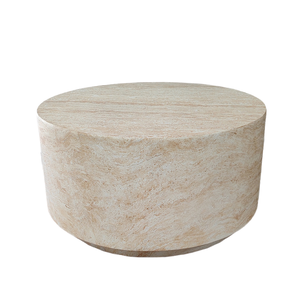 LITHOS ROUND COFFEE TABLE TRAVERTINE 70x70x36cm
