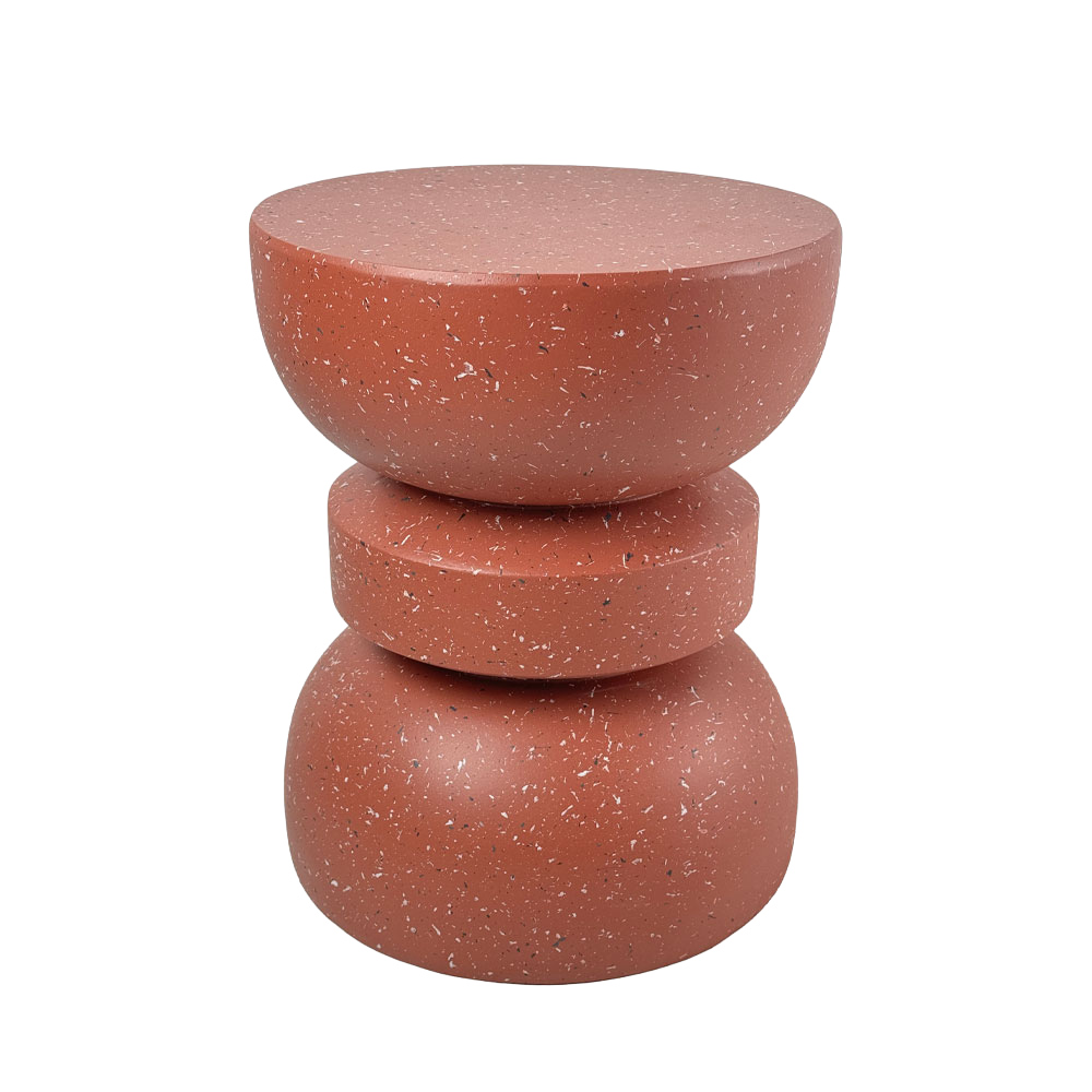 TERRACOTTA SIDE TABLE TERRAZZO TERRACOTTA 36x36x46cm - Image 3