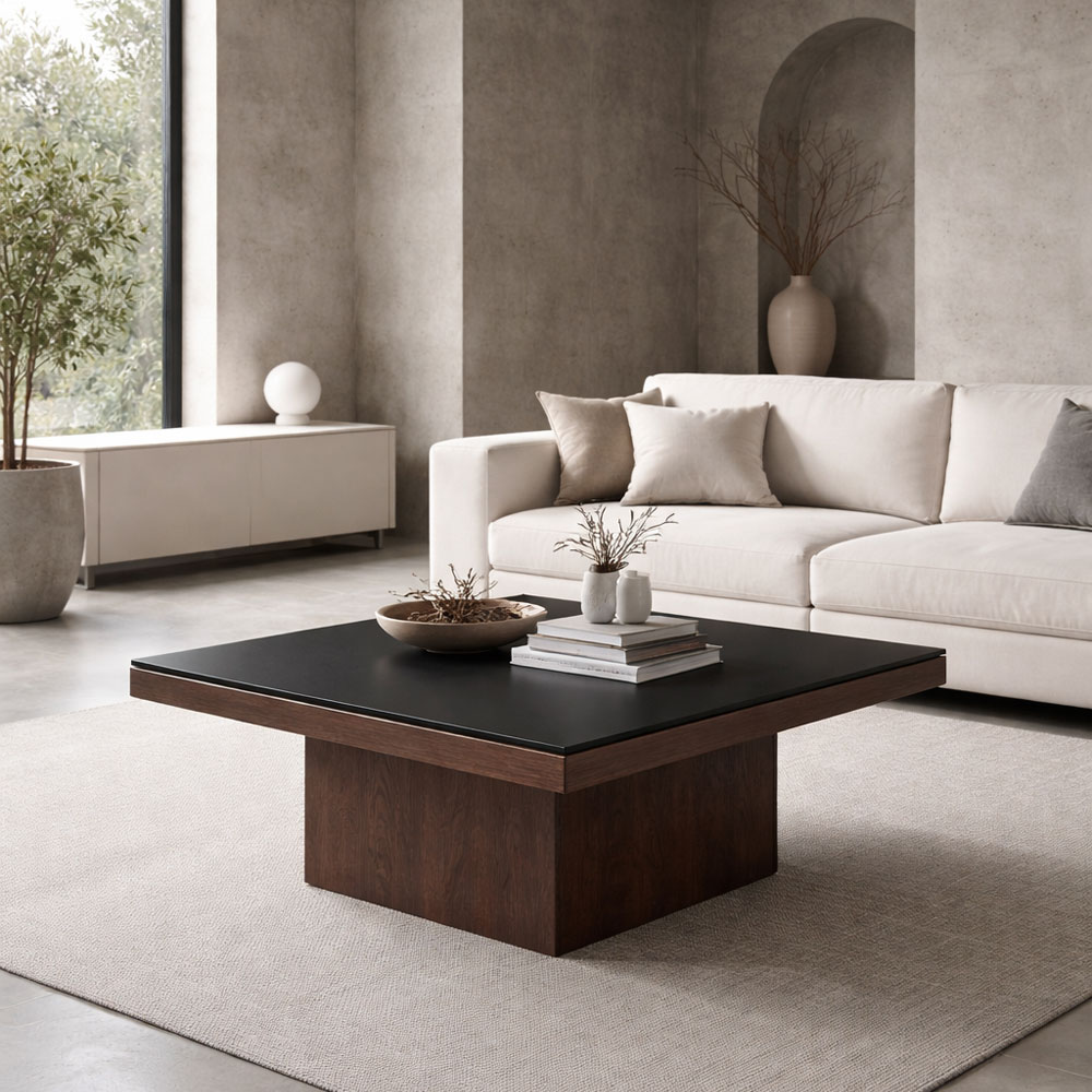 NUEZ COFFEE TABLE ΚΑΡΥΔΙ ΜΑΥΡΟ 79x79x40cm - Image 2
