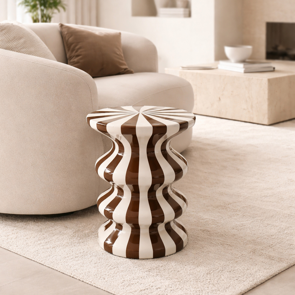 DULCE SIDE TABLE CREAM MOCCA 35x35x55cm - Image 2