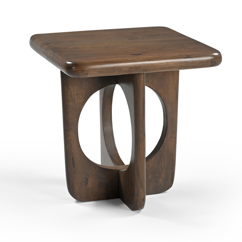 ROUTE SIDE TABLE ΚΑΡΥΔΙ ΣΚΟΥΡΟ 50x50x50cm