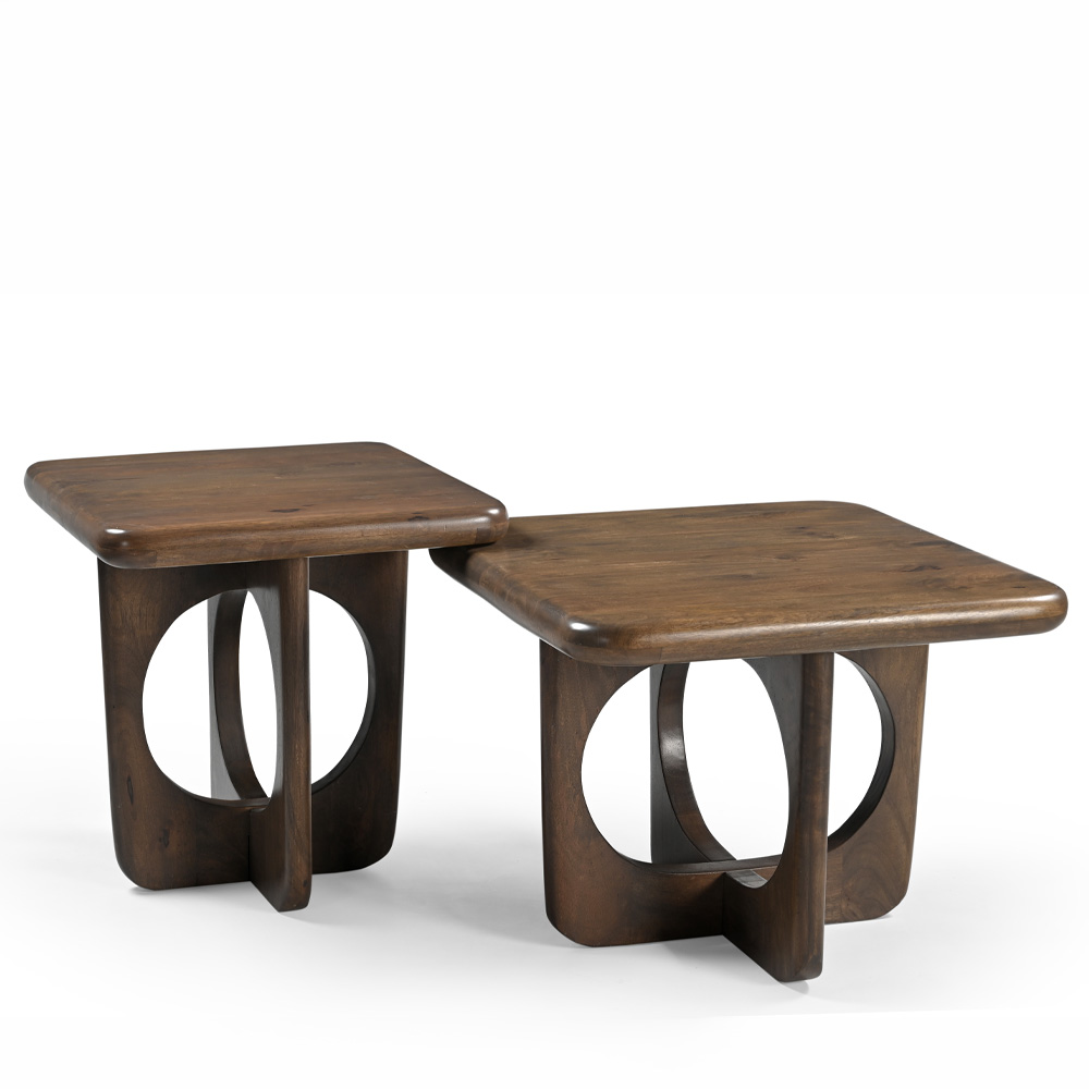 ROUTE SIDE TABLE ΚΑΡΥΔΙ ΣΚΟΥΡΟ 50x50x50cm - Image 4