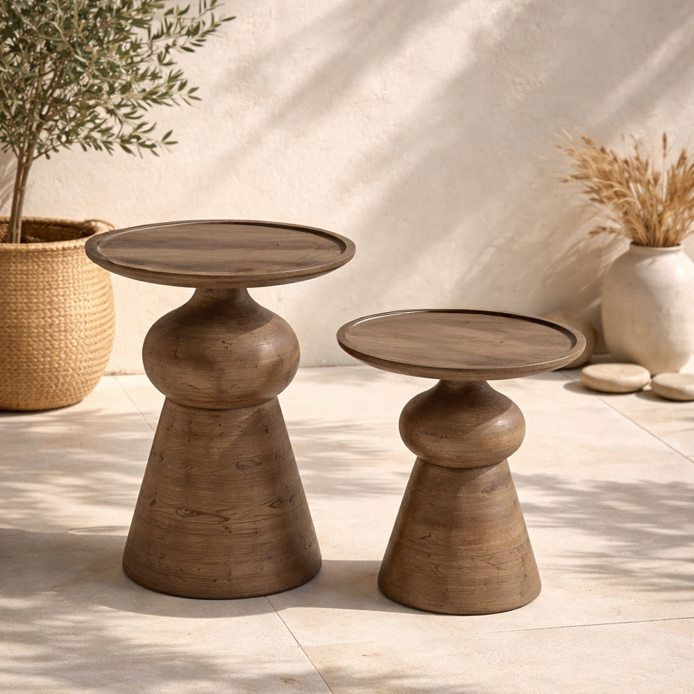 FIGURE SIDE TABLE ΚΑΡΥΔΙ ΑΝΟΙΧΤΟ 40x40x46cm - Image 2