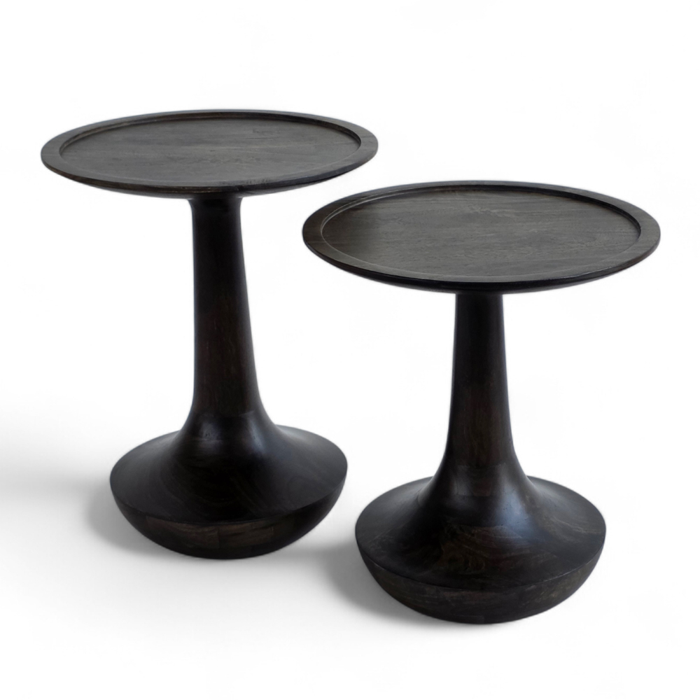 BORDS SIDE TABLE ΚΑΡΥΔΙ ΣΚΟΥΡΟ 40x40x46cm - Image 2