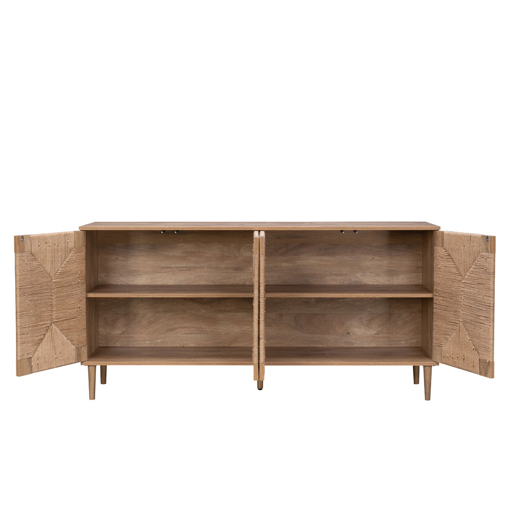 SISAL ΜΠΟΥΦΕΣ 4ΠΟΡΤΕΣ ΦΥΣΙΚΟ 160x39x78.5cm - Image 3