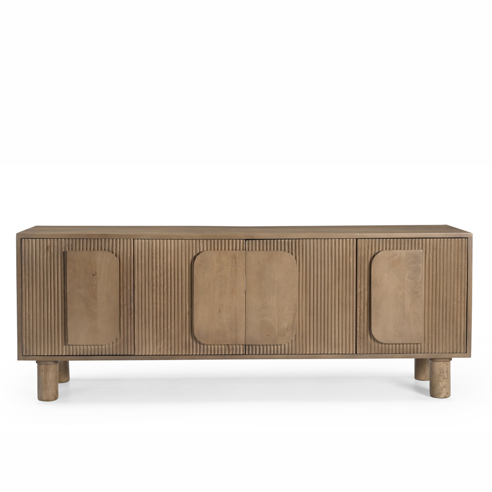 PARADIS TV STAND 4ΠΟΡΤΕΣ ΚΑΡΥΔΙ ΑΝΟΙΧΤΟ 160x40x60cm - Image 3