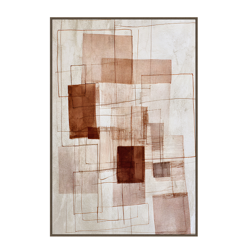 LINEE ΠΙΝΑΚΑΣ ΔΙΑΚΟΣΜΗΤΙΚΟΣ ΜΕ ΚΟΡΝΙΖΑ 80x120x4cm ΚΑΜΒΑΣ ΕΚΑΙ ΓΚΡΙ ΑΝΟΙΧΤΟ PS