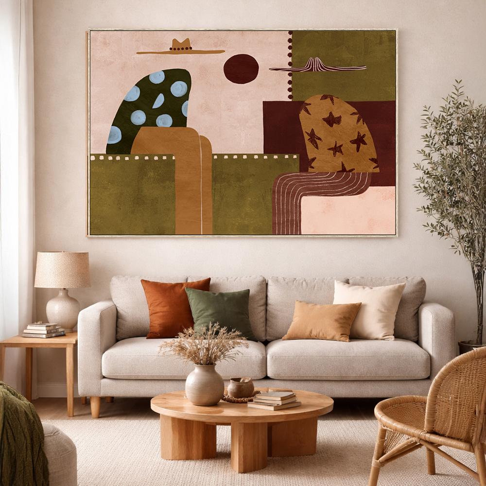 SOMBRA ΠΙΝΑΚΑΣ ΔΙΑΚΟΣΜΗΤΙΚΟΣ ΜΕ ΚΟΡΝΙΖΑ 80x120x4cm ΚΑΜΒΑΣ ΠΟΛΥΧΡΩΜΟ PS - Image 2