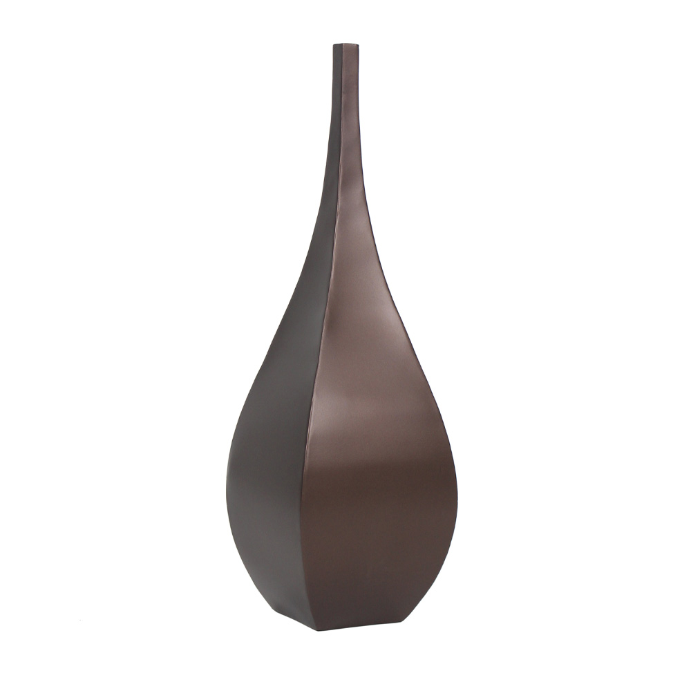 TEAR ΒΑΖΟ 20x20x67cm ΣΙΔΕΡΟ ΚΑΦΕ ΣΚΟΥΡΟ