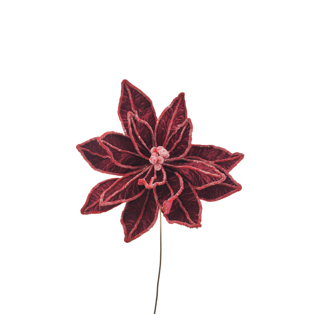 FLOR ΧΡΙΣΤΟΥΓΕΝΝΙΑΤΙΚΟ ΛΟΥΛΟΥΔΙ 40cm POLYESTER ΜΠΟΡΝΤΩ ΧΑΡΤΙ