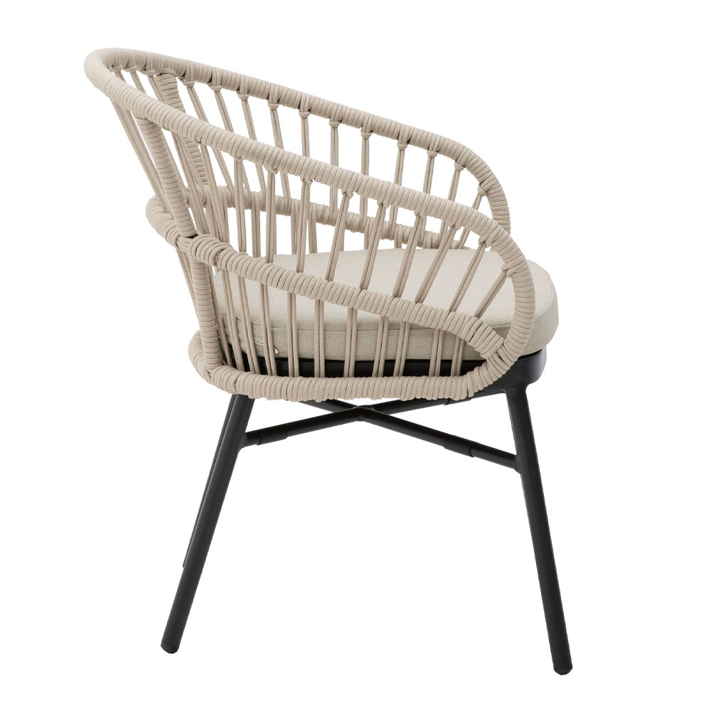 LUNA ΚΑΡΕΚΛΑ CREAM ΜΑΥΡΟ 58x65x78cm - Image 4
