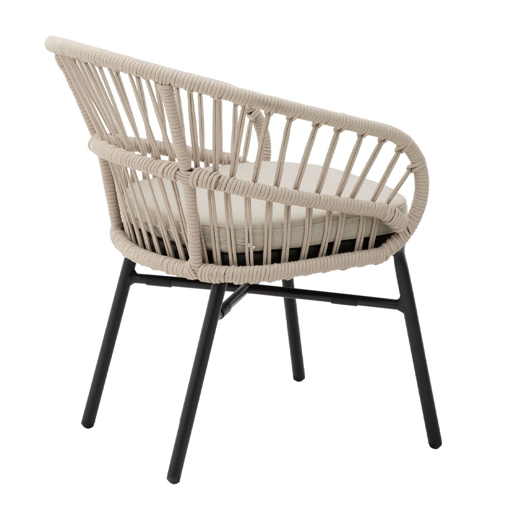 LUNA ΚΑΡΕΚΛΑ CREAM ΜΑΥΡΟ 58x65x78cm - Image 5
