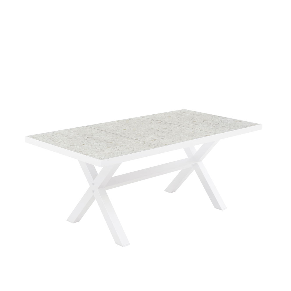 STABLE ΤΡΑΠΕΖΙ TERRAZZO ΛΕΥΚΟ 181x90.5x75cm