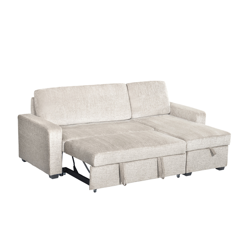 TRESOR ΚΑΝΑΠΕΣ ΚΡΕΒΑΤΙ ΓΩΝΙΑ ΑΝΑΣΤΡΕΨΙΜΗ OFF WHITE 223x145x91cm - Image 2