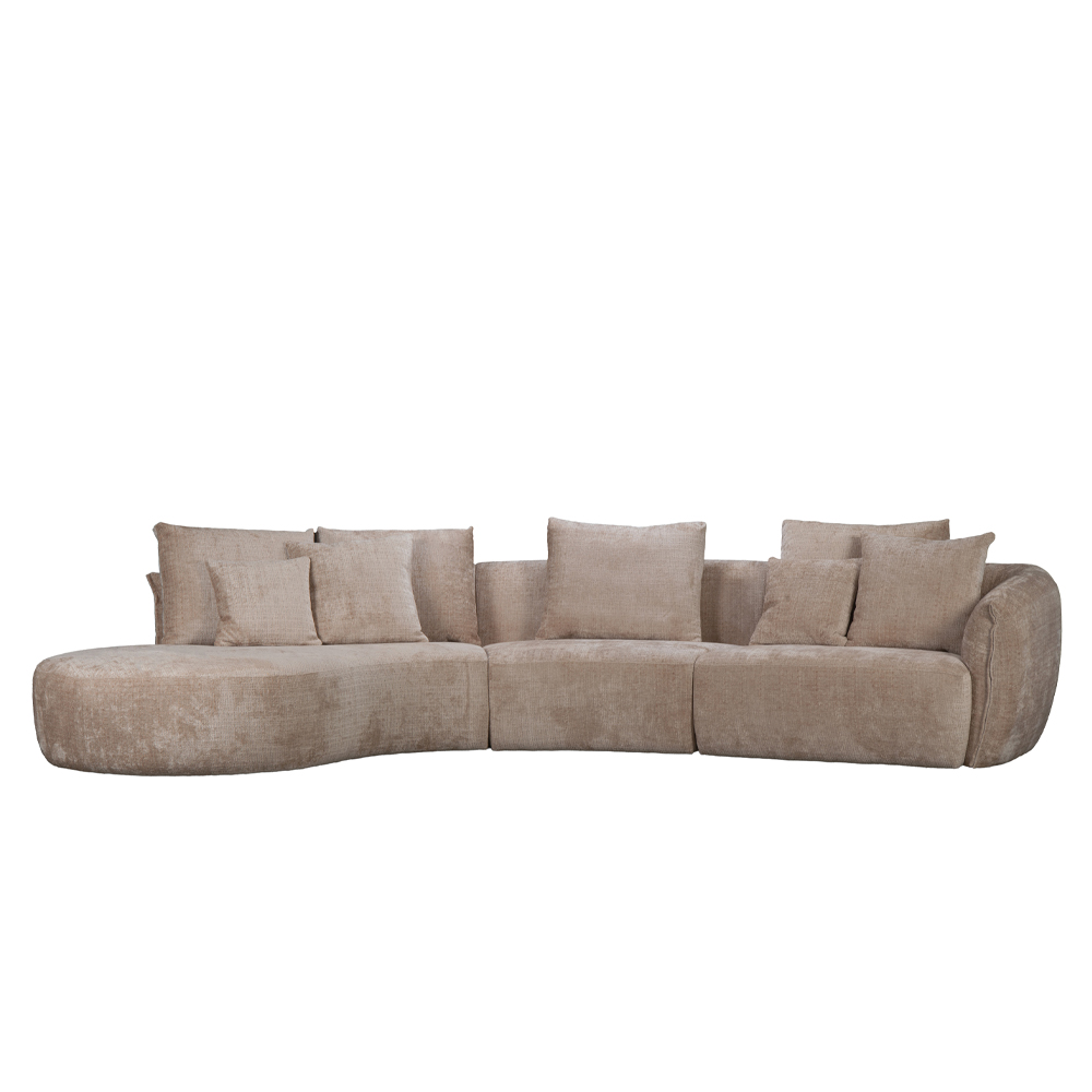 CURVO ΚΑΝΑΠΕΣ ΓΩΝΙΑ ΑΡΙΣΤΕΡΗ BEIGE CREMONA 14 412x162x92cm - Image 2
