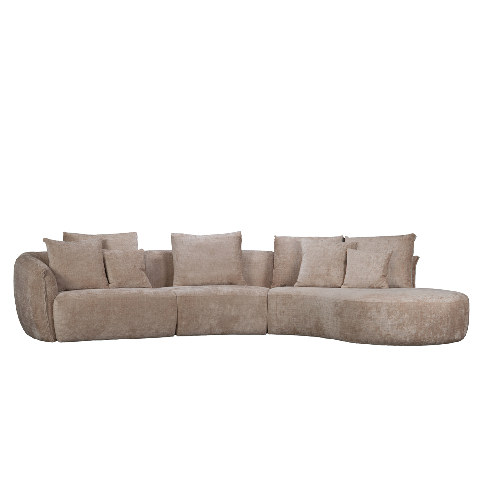 CURVO ΚΑΝΑΠΕΣ ΓΩΝΙΑ ΔΕΞΙΑ BEIGE CREMONA 14 412x162x92cm - Image 2