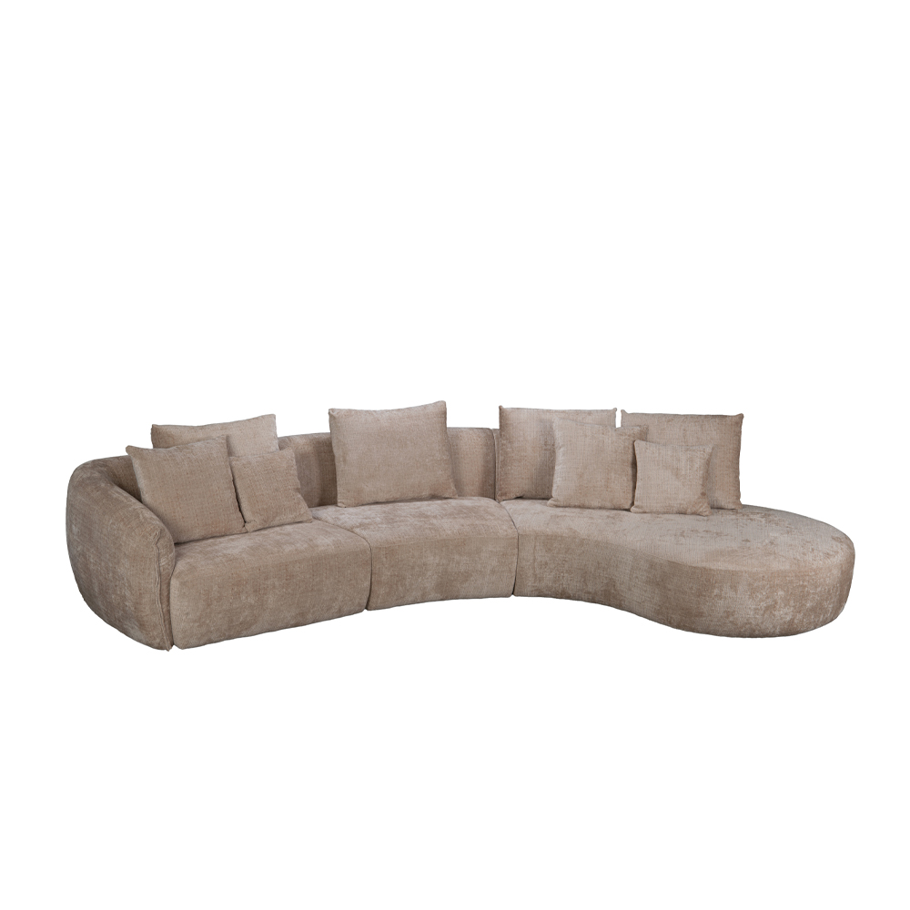 CURVO ΚΑΝΑΠΕΣ ΓΩΝΙΑ ΔΕΞΙΑ BEIGE CREMONA 14 412x162x92cm - Image 3