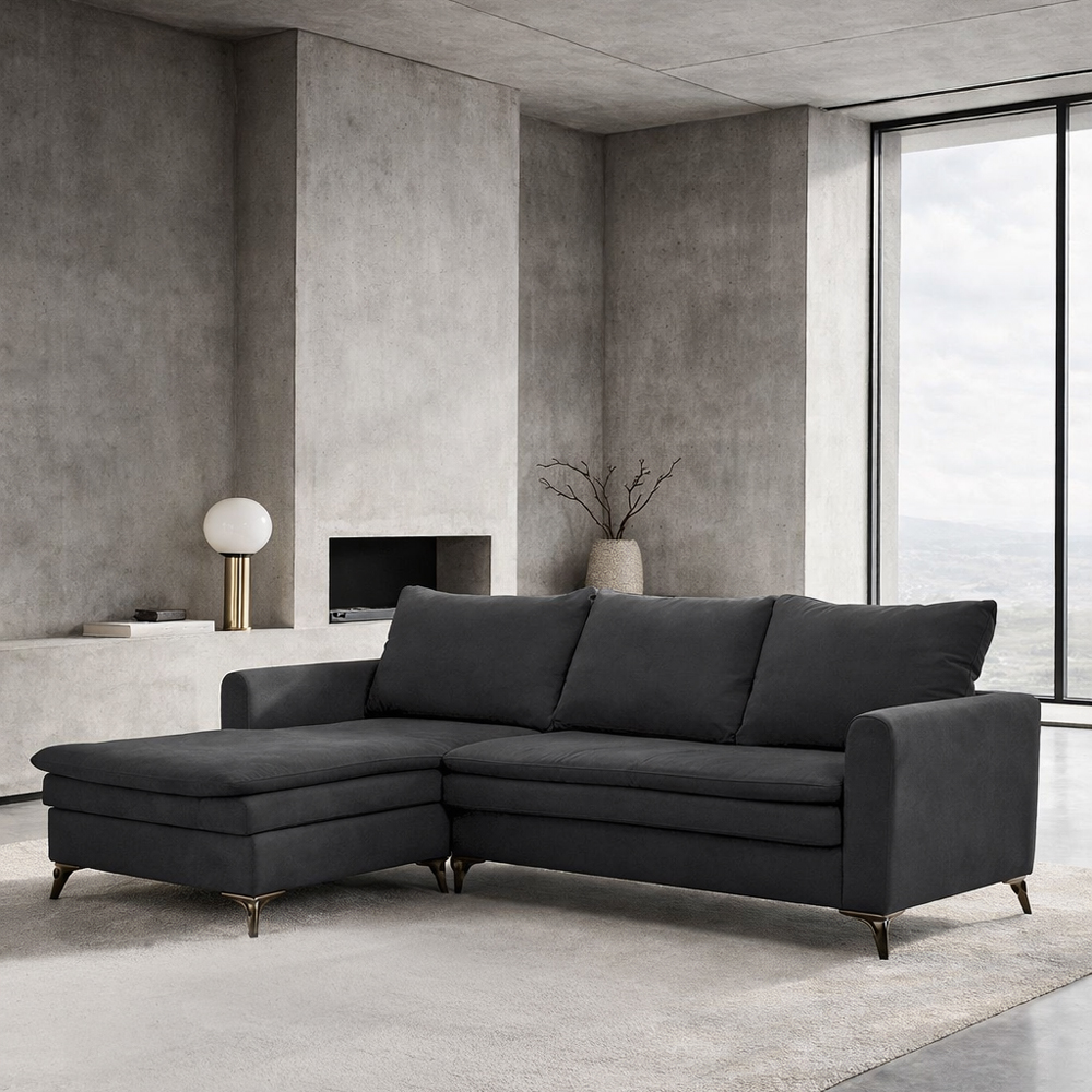 SCANDALO ΚΑΝΑΠΕΣ ΓΩΝΙΑ ΑΝΑΣΤΡΕΨΙΜΗ ΑΝΘΡΑΚΙ ASTI 15 265x188x99cm - Image 2