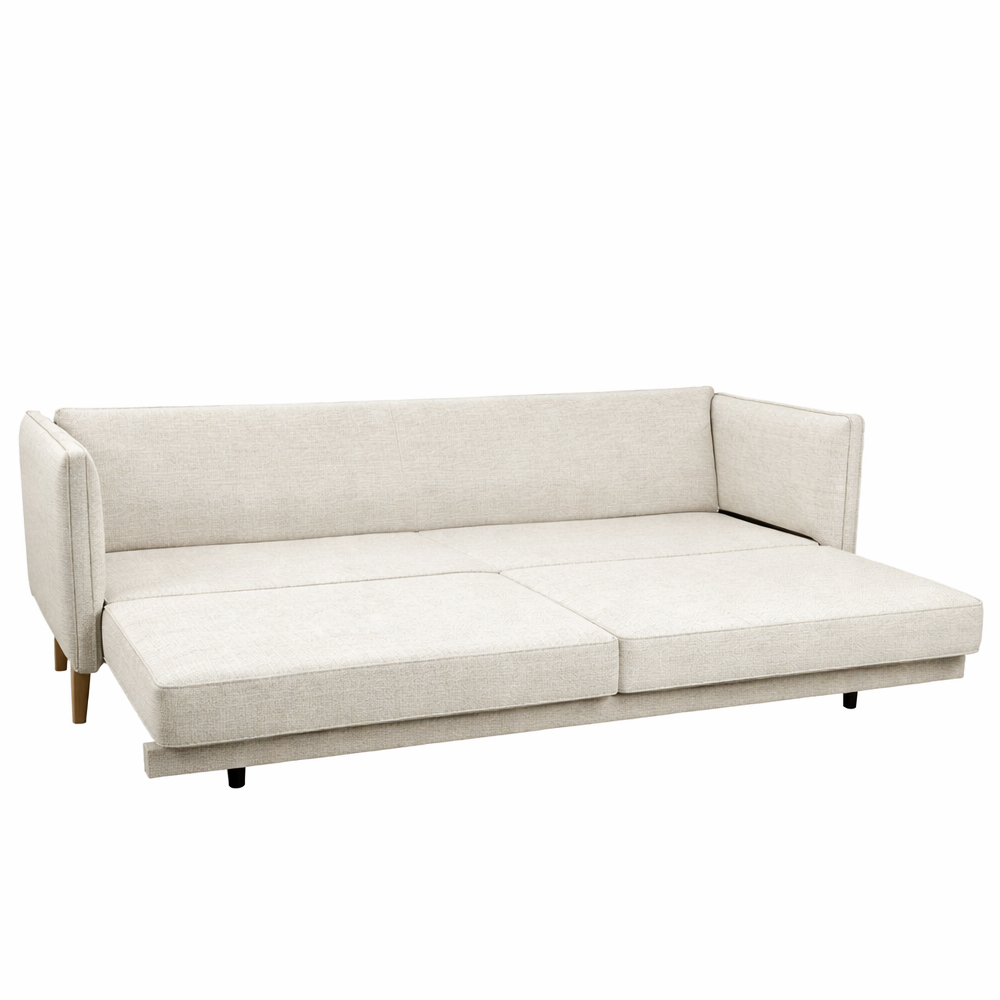 COMMODO ΚΑΝΑΠΕΣ ΚΡΕΒΑΤΙ 3ΘΕΣΙΟΣ OFF WHITE NEVE 02 ΚΑΦΕ NEVE 16 230x81x88cm - Image 2