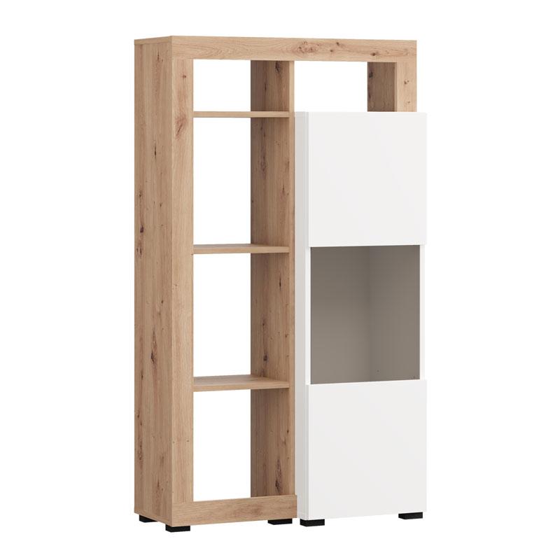 ΒΙΤΡΙΝΑ ARGYLL 1K 1VS OP 138 ΛΕΥΚΟ ΜΕ ARTISAN OAK ΧΡΩΜΑ 77x35x138εκ