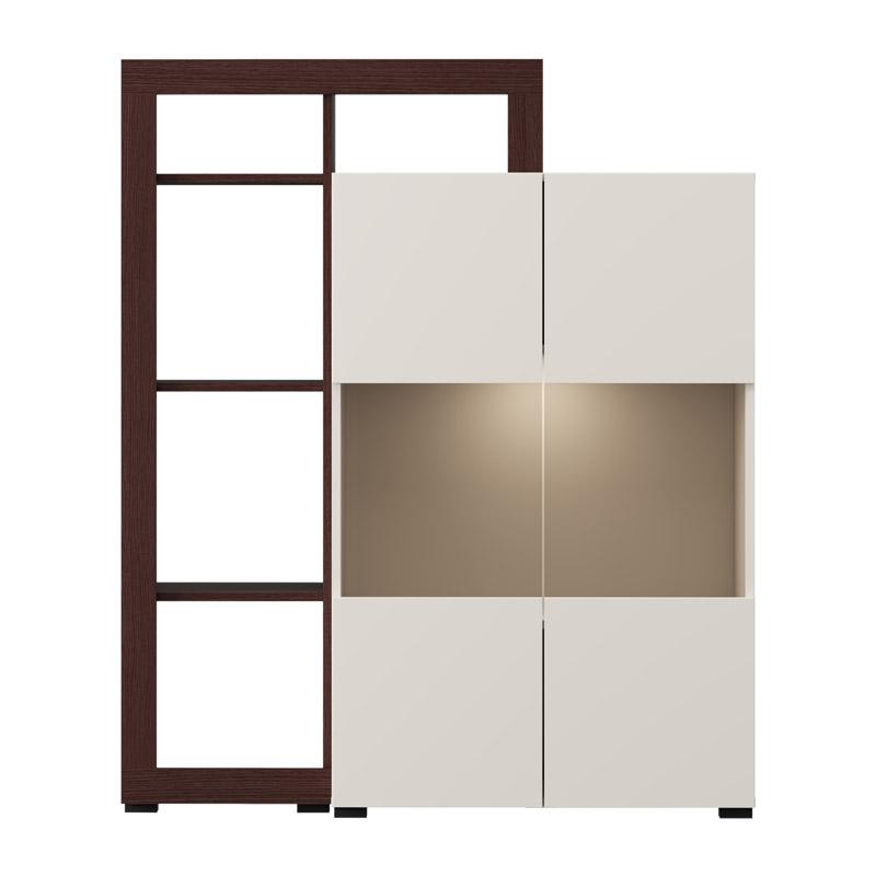 ΒΙΤΡΙΝΑ ARGYLL 2K VS2 OP 138 CASHMERE ΜΕ DARK TAILOR OAK ΧΡΩΜΑ 116x35x138εκ - Image 5