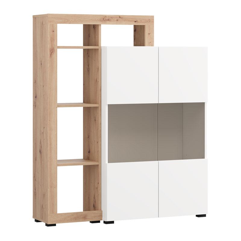 ΒΙΤΡΙΝΑ ARGYLL 2K VS2 OP 138 ΛΕΥΚΟ ΜΕ ARTISAN OAK ΧΡΩΜΑ 116x35x138εκ