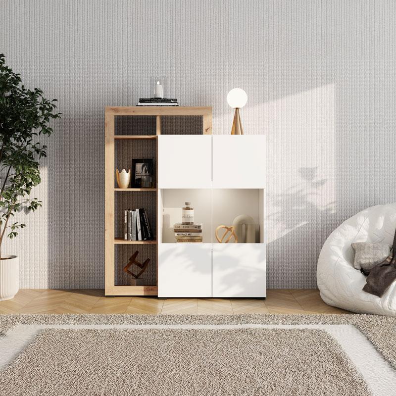 ΒΙΤΡΙΝΑ ARGYLL 2K VS2 OP 138 ΛΕΥΚΟ ΜΕ ARTISAN OAK ΧΡΩΜΑ 116x35x138εκ - Image 2