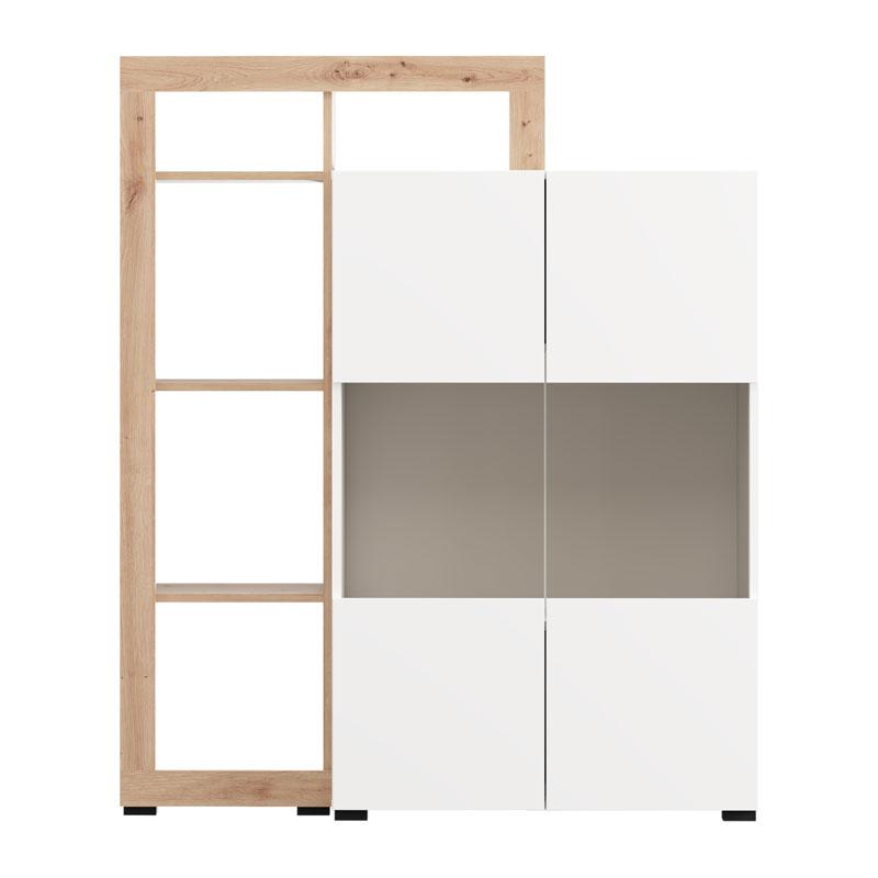 ΒΙΤΡΙΝΑ ARGYLL 2K VS2 OP 138 ΛΕΥΚΟ ΜΕ ARTISAN OAK ΧΡΩΜΑ 116x35x138εκ - Image 3