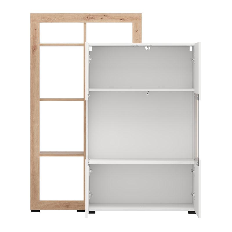 ΒΙΤΡΙΝΑ ARGYLL 2K VS2 OP 138 ΛΕΥΚΟ ΜΕ ARTISAN OAK ΧΡΩΜΑ 116x35x138εκ - Image 4
