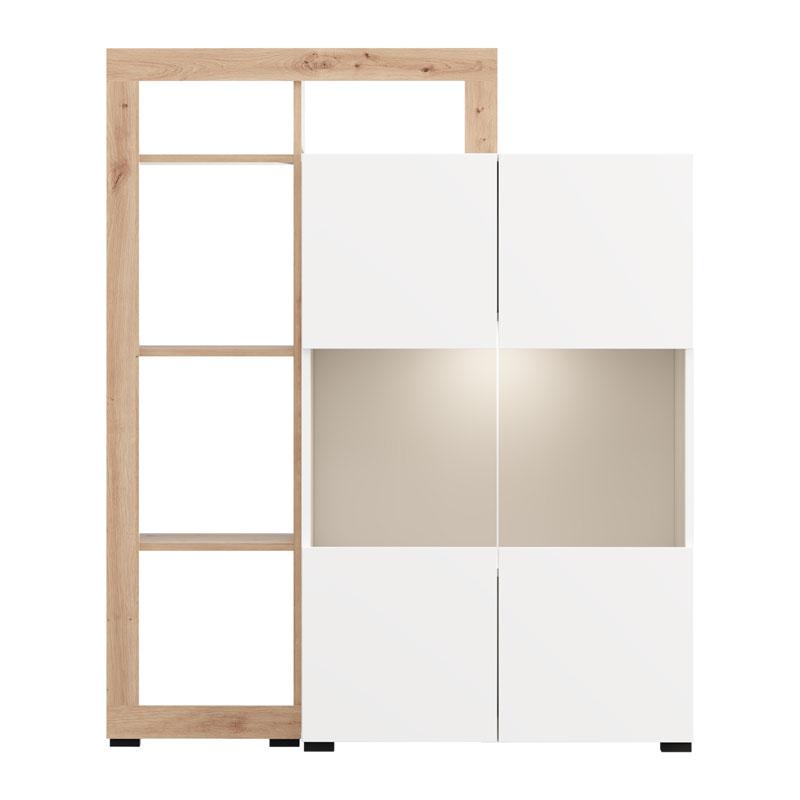 ΒΙΤΡΙΝΑ ARGYLL 2K VS2 OP 138 ΛΕΥΚΟ ΜΕ ARTISAN OAK ΧΡΩΜΑ 116x35x138εκ - Image 5