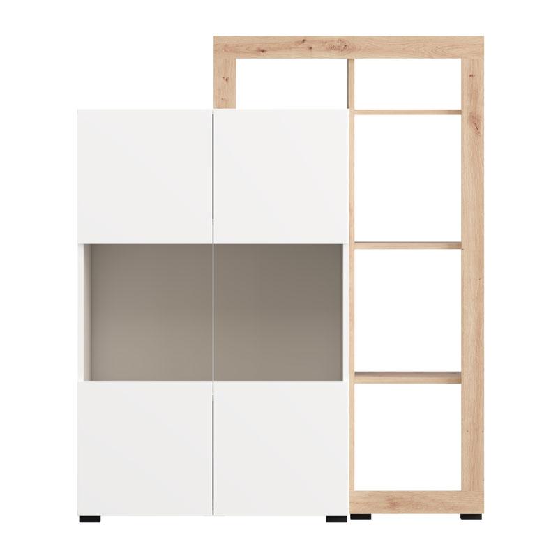 ΒΙΤΡΙΝΑ ARGYLL 2K VS2 OP 138 ΛΕΥΚΟ ΜΕ ARTISAN OAK ΧΡΩΜΑ 116x35x138εκ - Image 6