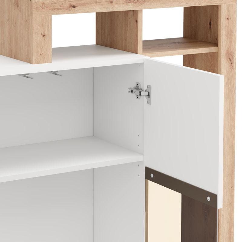 ΒΙΤΡΙΝΑ ARGYLL 2K VS2 OP 138 ΛΕΥΚΟ ΜΕ ARTISAN OAK ΧΡΩΜΑ 116x35x138εκ - Image 7