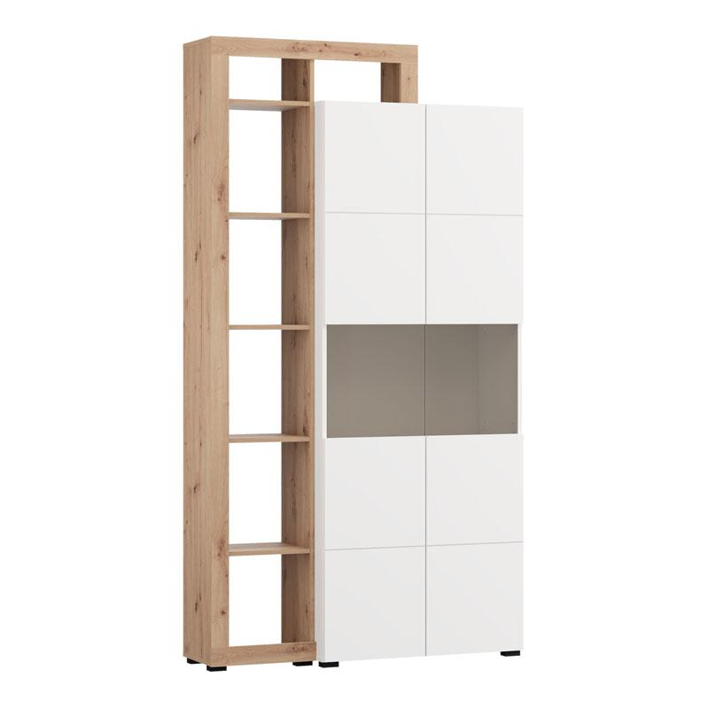 ΒΙΤΡΙΝΑ ARGYLL 2K VS2 OP 215 ΛΕΥΚΟ ΜΕ ARTISAN OAK ΧΡΩΜΑ 116x35x215εκ