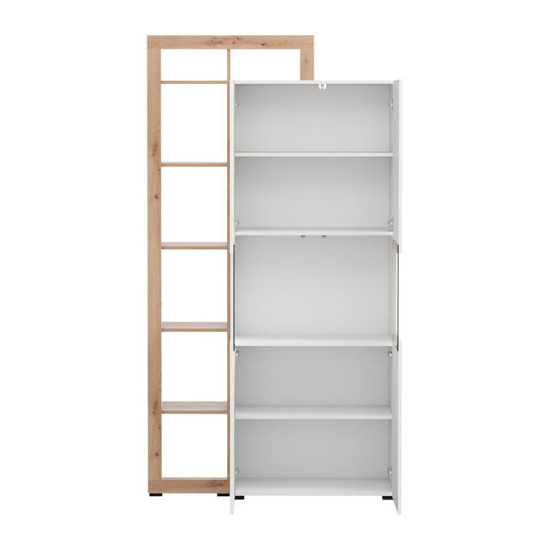 ΒΙΤΡΙΝΑ ARGYLL 2K VS2 OP 215 ΛΕΥΚΟ ΜΕ ARTISAN OAK ΧΡΩΜΑ 116x35x215εκ - Image 4