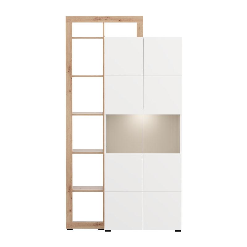 ΒΙΤΡΙΝΑ ARGYLL 2K VS2 OP 215 ΛΕΥΚΟ ΜΕ ARTISAN OAK ΧΡΩΜΑ 116x35x215εκ - Image 5