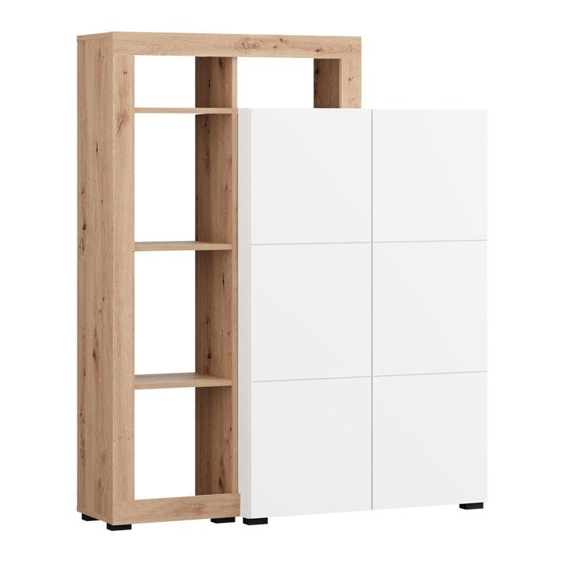 ΒΙΤΡΙΝΑ ARGYLL 2K2V OP 138 ΛΕΥΚΟ ΜΕ ARTISAN OAK ΧΡΩΜΑ 116x35x138εκ