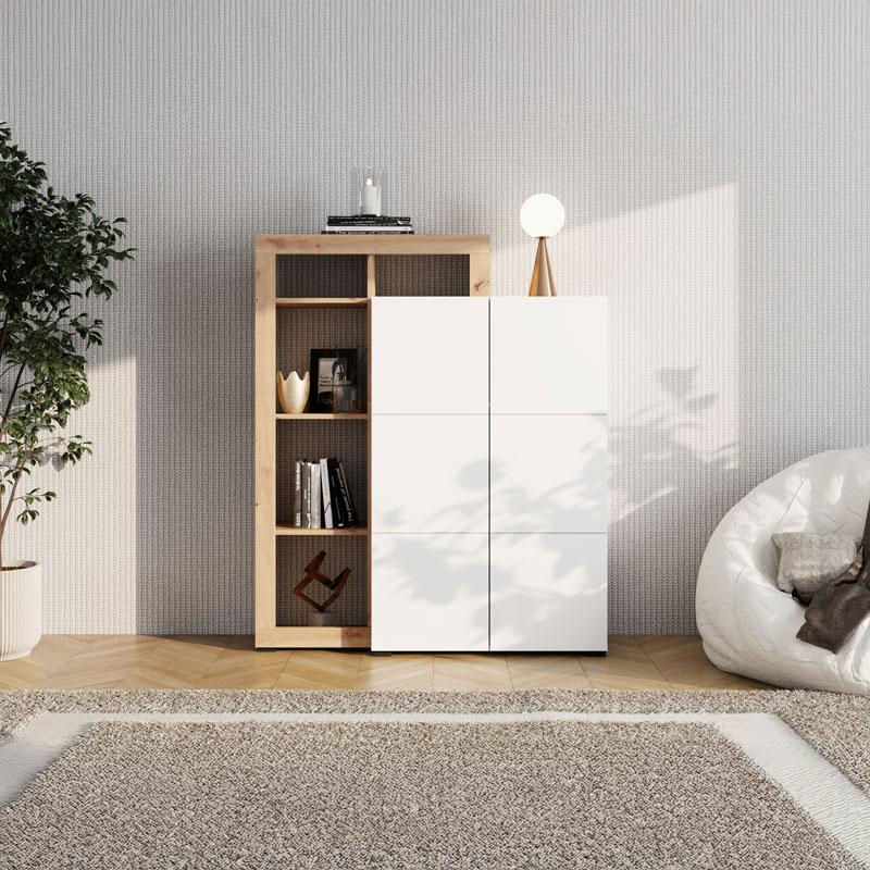ΒΙΤΡΙΝΑ ARGYLL 2K2V OP 138 ΛΕΥΚΟ ΜΕ ARTISAN OAK ΧΡΩΜΑ 116x35x138εκ - Image 2