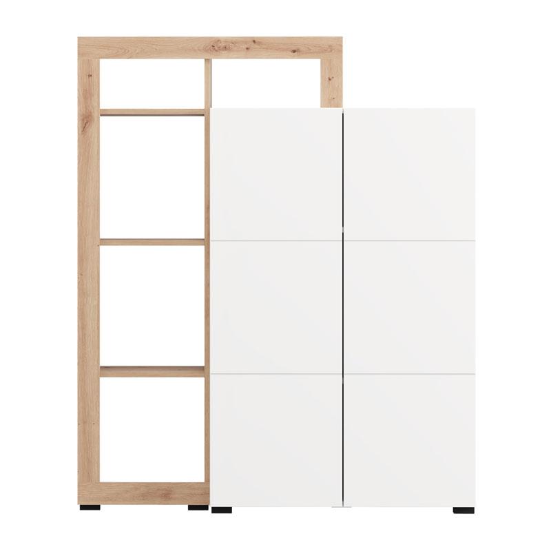 ΒΙΤΡΙΝΑ ARGYLL 2K2V OP 138 ΛΕΥΚΟ ΜΕ ARTISAN OAK ΧΡΩΜΑ 116x35x138εκ - Image 3