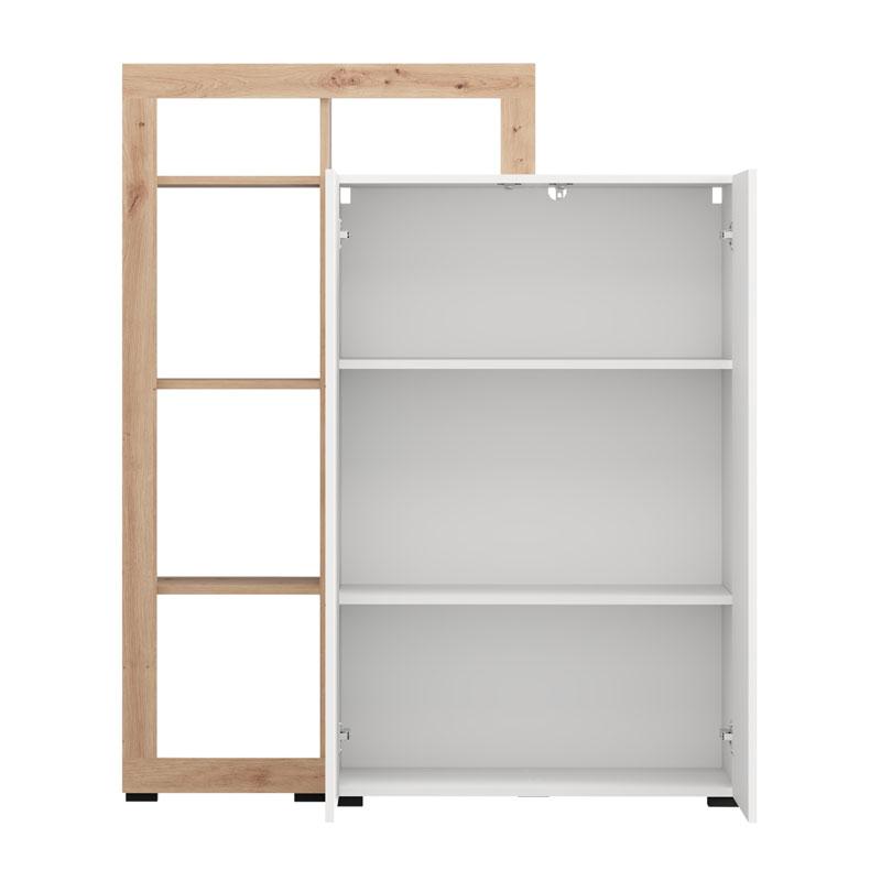 ΒΙΤΡΙΝΑ ARGYLL 2K2V OP 138 ΛΕΥΚΟ ΜΕ ARTISAN OAK ΧΡΩΜΑ 116x35x138εκ - Image 4