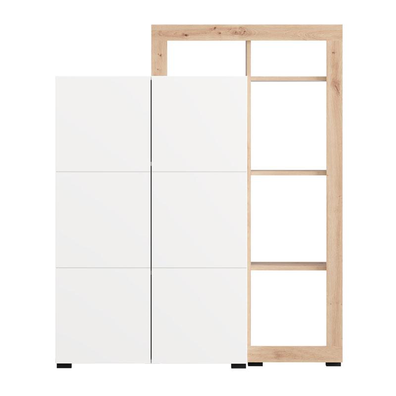 ΒΙΤΡΙΝΑ ARGYLL 2K2V OP 138 ΛΕΥΚΟ ΜΕ ARTISAN OAK ΧΡΩΜΑ 116x35x138εκ - Image 5