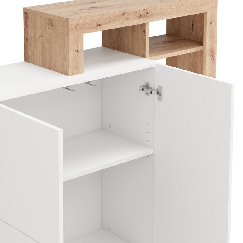 ΒΙΤΡΙΝΑ ARGYLL 2K2V OP 138 ΛΕΥΚΟ ΜΕ ARTISAN OAK ΧΡΩΜΑ 116x35x138εκ - Image 6