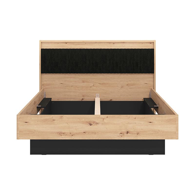 ΔΙΠΛΟ ΚΡΕΒΑΤΙ ASCALON 160 ARTISAN-ΜΑΥΡΟ ΜΕ ΓΚΡΙ ΥΦΑΣΜΑ 174x209x115εκ - Image 6