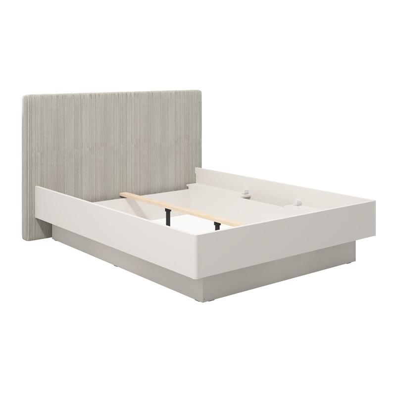 ΔΙΠΛΟ ΚΡΕΒΑΤΙ LUCCA 180 CASHMERE ΧΡΩΜΑ ME ΜΠΕΖ ΥΦΑΣΜΑ 198x214x115εκ - Image 6