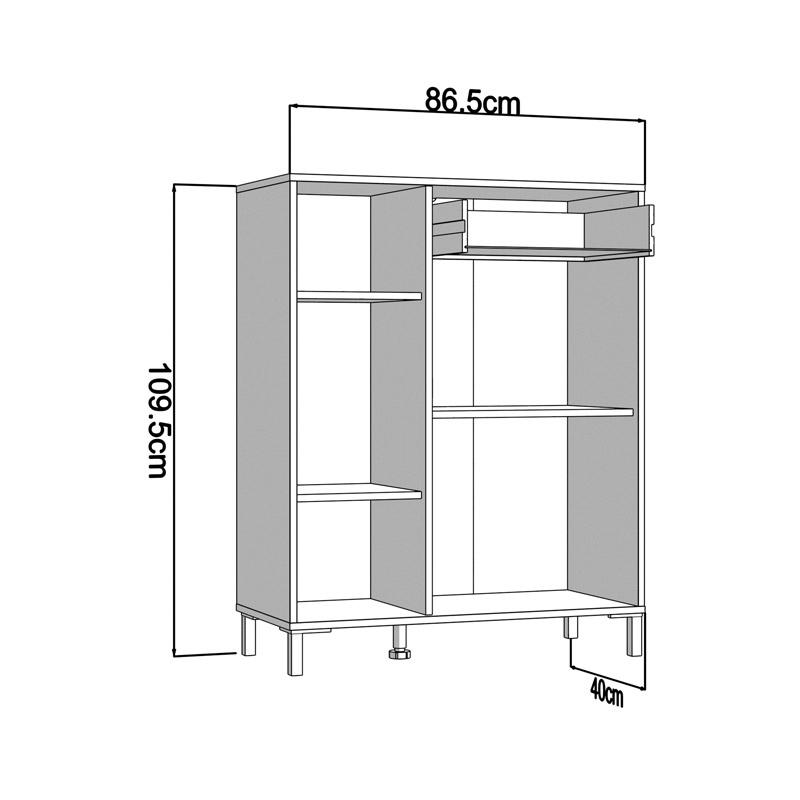 ΕΠΙΠΛΟ ΕΙΣΟΔΟΥ-ΧΩΛ LAVAL 2K1F2V ARTISAN OAK-ΜΑΥΡΟ ΧΡΩΜΑ 87x40x110εκ - Image 5