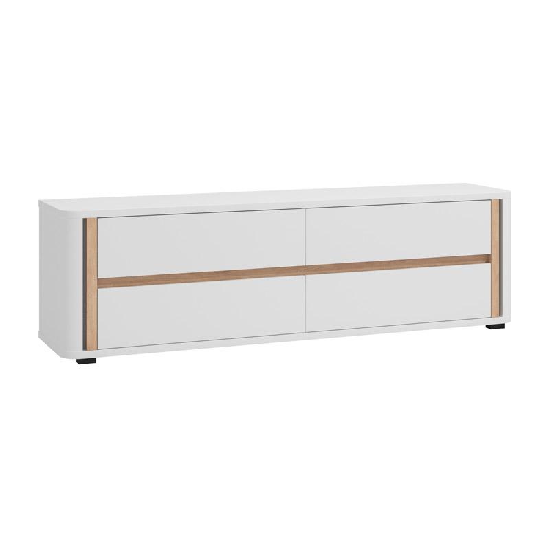 ΕΠΙΠΛΟ ΤΗΛΕΟΡΑΣΗΣ BRIGHTON TV 176 4F ΛΕΥΚΟ-ΛΕΥΚΟ MAT-ARTISAN OAK ΧΡΩΜΑ 177x40x52εκ