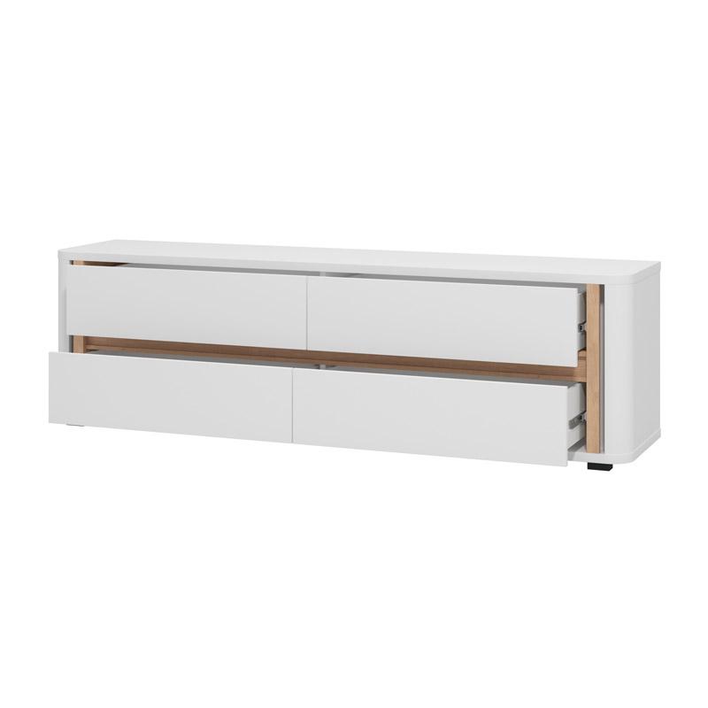 ΕΠΙΠΛΟ ΤΗΛΕΟΡΑΣΗΣ BRIGHTON TV 176 4F ΛΕΥΚΟ-ΛΕΥΚΟ MAT-ARTISAN OAK ΧΡΩΜΑ 177x40x52εκ - Image 4
