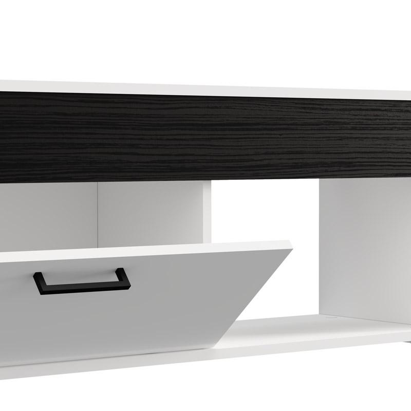 ΕΠΙΠΛΟ ΤΗΛΕΟΡΑΣΗΣ GROSSETO TV 122 ΛΕΥΚΟ-ΜΑΥΡΟ OAK 122x33x44εκ - Image 5