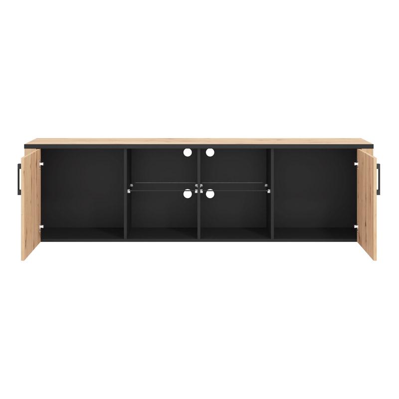 ΕΠΙΠΛΟ ΤΗΛΕΟΡΑΣΗΣ LAZIO 200 ARTISAΝ OAK-ΜΑΥΡΟ 197x40x58εκ - Image 4